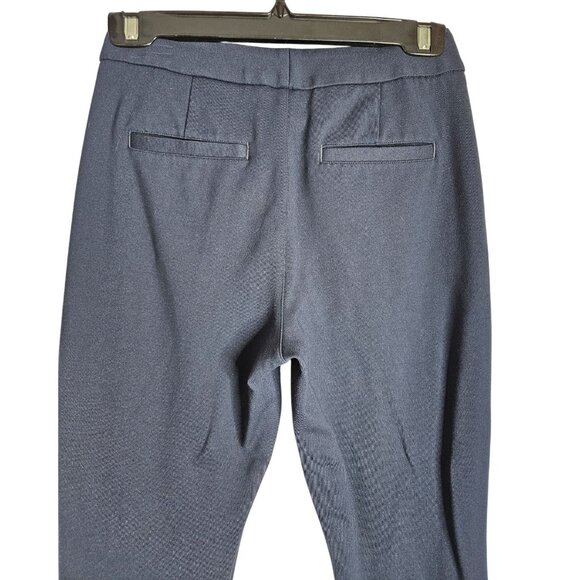 Cabi Womens Blue Crop Flare Button Accent Stretch Knit Trousers Pants Size 0 - Picture 4 of 9